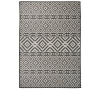 Berkfield Outdoor Flatweave Rug 120X170 Cm Black Stripes
