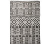 Berkfield Outdoor Flatweave Rug 140X200 Cm Black Stripes