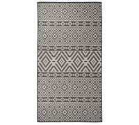 Berkfield Outdoor Flatweave Rug 80X150 Cm Black Stripes