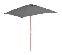 Berkfield Outdoor Parasol With Wooden Pole 150X200 Cm Anthracite