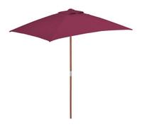 Berkfield Outdoor Parasol With Wooden Pole 150X200 Cm Bordeaux Red