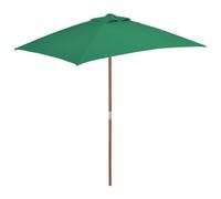Berkfield Outdoor Parasol With Wooden Pole 150X200 Cm Green