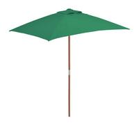 Berkfield Outdoor Parasol with Wooden Pole 150x200 cm Green