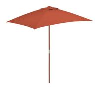 Berkfield Outdoor Parasol With Wooden Pole 150X200 Cm Terracotta