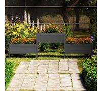 Berkfield Planter Grey 245.5X44X75 Cm Solid Wood Pine