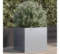 Berkfield Planter Silver 49X47X46 Cm Galvanised Steel