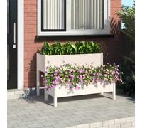 Berkfield Planter White 110X84X75 Cm Solid Wood Pine