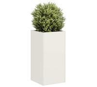 Berkfield Planter White 40X40X80 Cm Cold-Rolled Steel