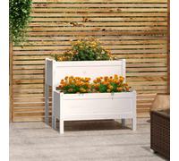 Berkfield Planter White 84.5X84X75 Cm Solid Wood Pine