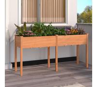Berkfield Planter With Liner Brown 161X45X76 Cm Solid Wood Fir