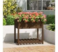 Berkfield Planter With Shelf Honey Brown 82.5X54X81 Cm Solid Wood Pine