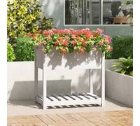 Berkfield Planter With Shelf White 82.5X54X81 Cm Solid Wood Pine