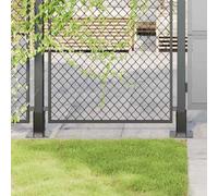 Berkfield Post Bases Square 12 Pcs Anthracite 71X71 mm Powder-Coated Steel