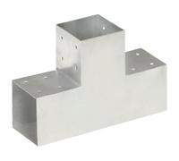 Berkfield Post Connector T Shape Galvanised Metal 101X101 mm
