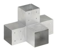 Berkfield Post Connector X Shape Galvanised Metal 101X101 mm
