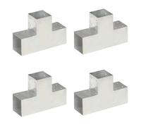 Berkfield Post Connectors 4 Pcs T Shape Galvanised Metal 101X101 mm