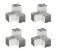 Berkfield Post Connectors 4 Pcs Y Shape Galvanised Metal 101X101 mm