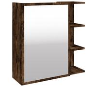 Berkfield Practical Bathroom Mirror Cabinet Smoked Oak 62.5X20.5X64Cm Engineered Wood