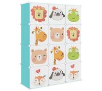 Berkfield Practical Cube Storage Cabinet For Kids With 12 Cubes Green Pp