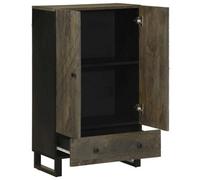 Berkfield Practical Highboard Black 60X33X100 Cm Solid Wood Mango