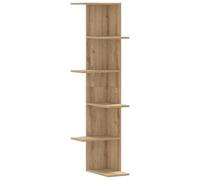 Berkfield Practical Wall Corner Shelf Artisian Oak 36.5X36.5X140 Cm Engineered Wood