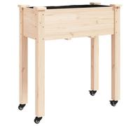 Berkfield Practical Wheeled Planter With Liner 71X37X80 Cm Solid Wood Fir