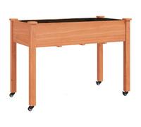 Berkfield Practical Wheeled Planter With Liner Brown 118X59X80 Cm Solid Wood Fir