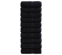 Berkfield Premium Guest Towels Solund 10 Pcs Black 30X50 Cm 600 Gsm