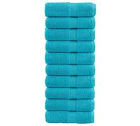 Berkfield Premium Guest Towels Solund 10 Pcs Turquoise 30X50 Cm 600 Gsm