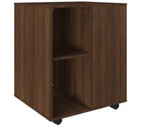 Berkfield Premium Rolling Cabinet Brown Oak 60X53X72 Cm Engineered Wood