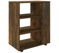Berkfield Premium Rolling Cabinet Smoked Oak 60X35X75 Cm Engineered Wood