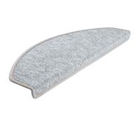 Berkfield Premium Stair Mats 20 Pcs 65X24X4 Cm Light Grey Half Round Large