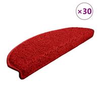 Berkfield Premium Stair Mats 30 Pcs 65X21X4 Cm Red Half Round Large