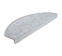 Berkfield Premium Stair Mats 30 Pcs 65X24X4 Cm Light Grey Half Round Large