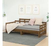 Berkfield Pull-Out Day Bed Honey Brown Solid Wood Pine 2X(90X200) Cm