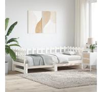 Berkfield Pull-Out Day Bed White 2X(90X190) Cm Solid Wood Pine