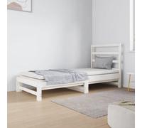 Berkfield Pull-Out Day Bed White 2X(90X190) Cm Solid Wood Pine