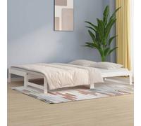 Berkfield Pull-Out Day Bed White 2X(90X200) Cm Solid Wood Pine