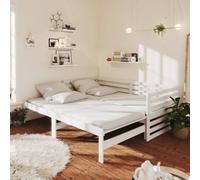 Berkfield Pull-Out Day Bed White Solid Pinewood 2X(90X200) Cm
