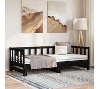 Berkfield Pull-Out Day Bed Without Mattress Black 2X(90X190)Cm