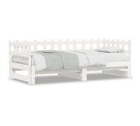 Berkfield Pull-Out Day Bed Without Mattress White 2X(90X200) Cm Solid Wood