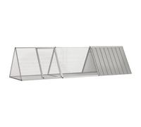 Berkfield Rabbit Cage Grey 302.5X80.5X71 Cm Galvanised Steel