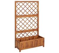 Berkfield Raised Bed With Trellis 85X38X150 Cm Solid Acacia Wood