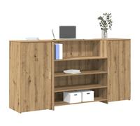 Berkfield Reception Desk Artisan Oak 200X50X103.5 Cm Engineered Wood