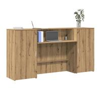 Berkfield Reception Desk Artisan Oak 200X50X103.5 Cm Engineered Wood