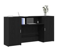 Berkfield Reception Desk Black Oak 200X50X103.5 Cm Engineered Wood