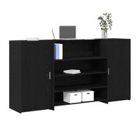 Berkfield Reception Desk Black Oak 200X50X103.5 Cm Engineered Wood