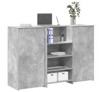 Berkfield Reception Desk Concrete Grey 155X50X103.5 Cm Engineered Wood
