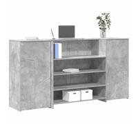 Berkfield Reception Desk Concrete Grey 200X50X103.5 Cm Engineered Wood