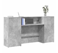 Berkfield Reception Desk Concrete Grey 200X50X103.5 Cm Engineered Wood
